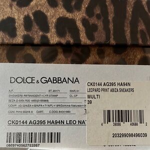 Brand New Gorgeous DOLCE & GABBANA - Leopard print  Abiza Sneakers / Size : 39